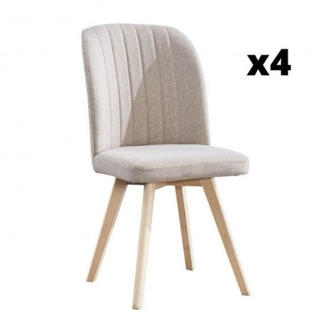 Silla de comedor Lane tapizada patas madera 92x46x55 cm