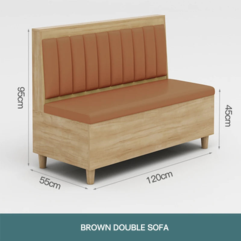 New Design Restaurant Furniture Sets Chair Tables Restaurant Booths Variety of Colors Restaurant Wood Modern Panel PU Leather