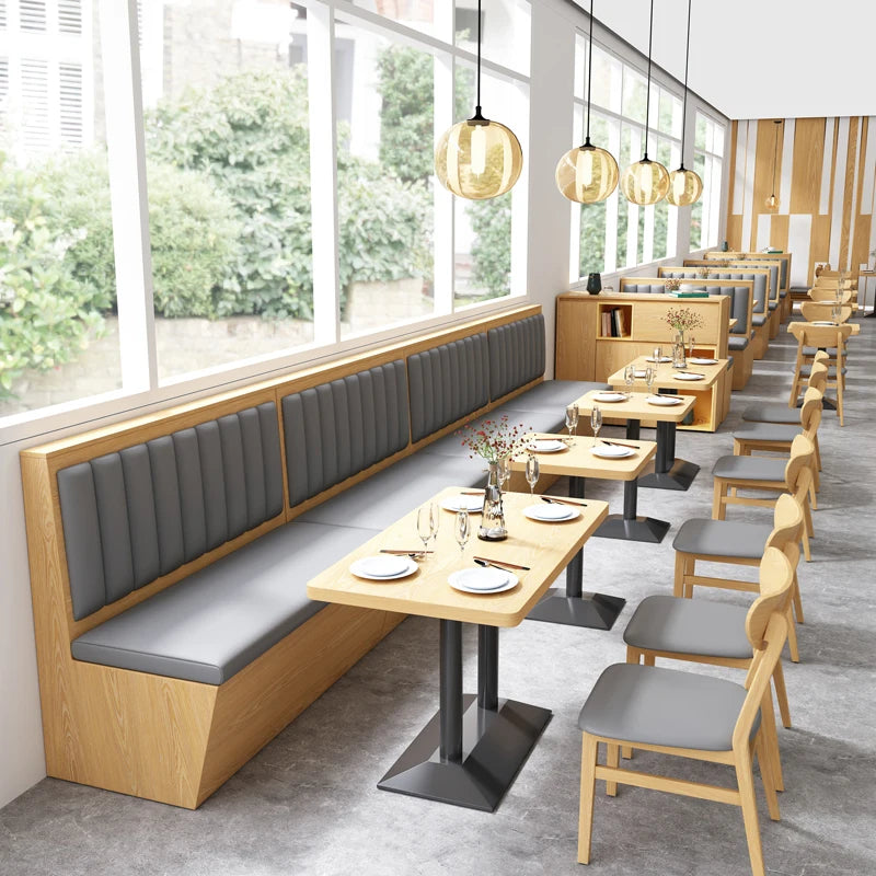 West Tea Restaurant Drink Hotel Semi-Circle Booth Sofa Custom Wine Sake Bar Coffee against the Wall Table and Chair Combination