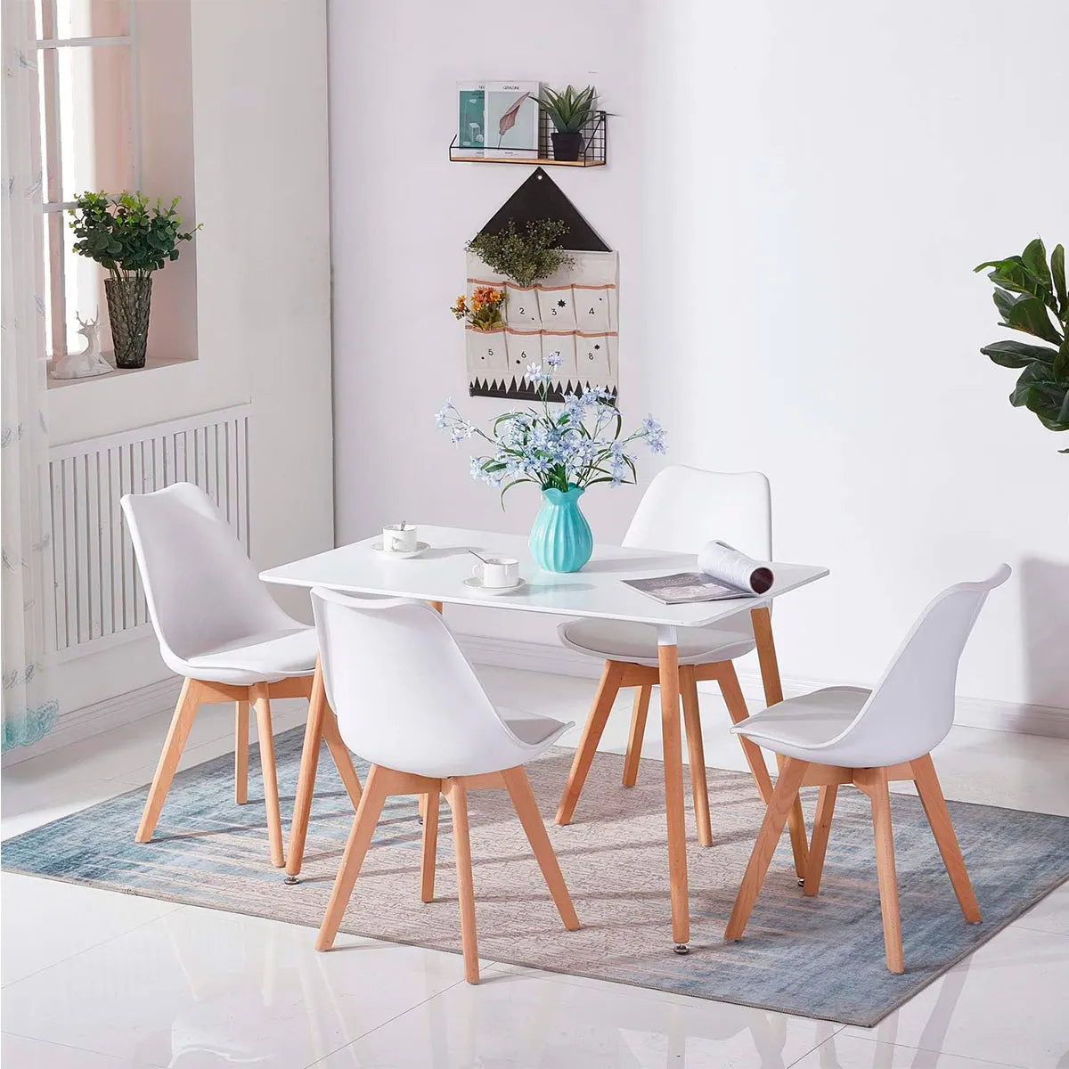 CONJUNTO MESA COCINA DINAMARCA+4 SILLAS