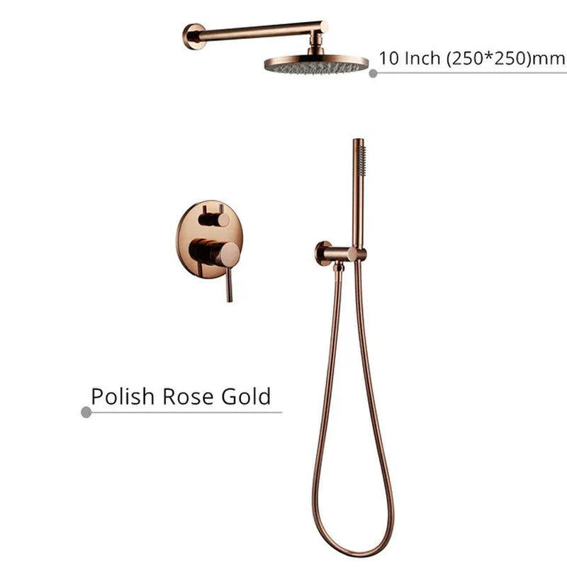 Black Shower System Set Bathroom Faucet Mixer Diverter Tap Brass Ceiling or Wall Arm Handheld Spray with 8-16" Rian Head
