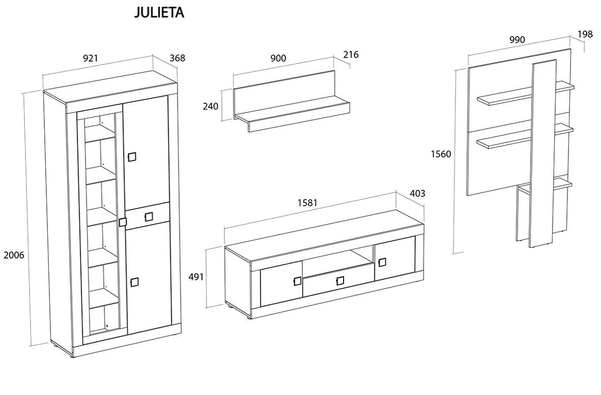 Composición Salón JULIETA LED's