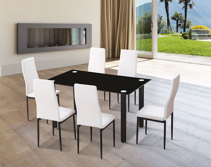 Conjunto de 6 sillas de comedor de polipiel  EMI