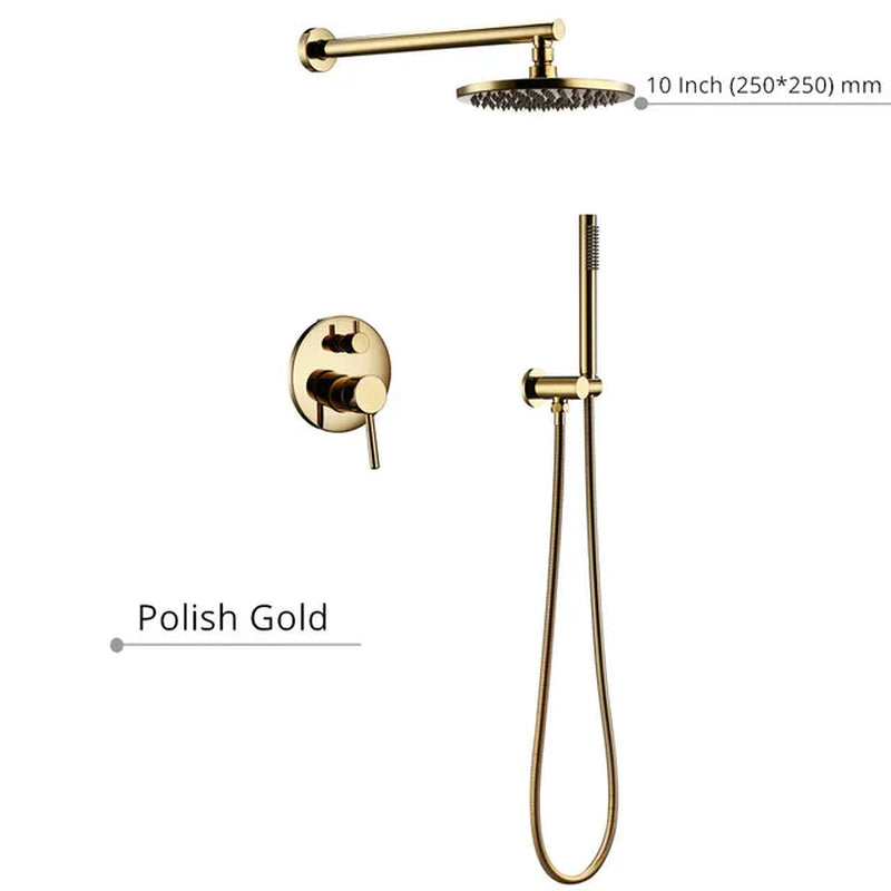 Black Shower System Set Bathroom Faucet Mixer Diverter Tap Brass Ceiling or Wall Arm Handheld Spray with 8-16" Rian Head