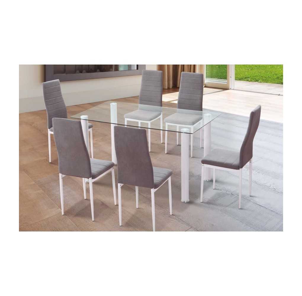 Conjunto de mesa y 6 sillas YURI