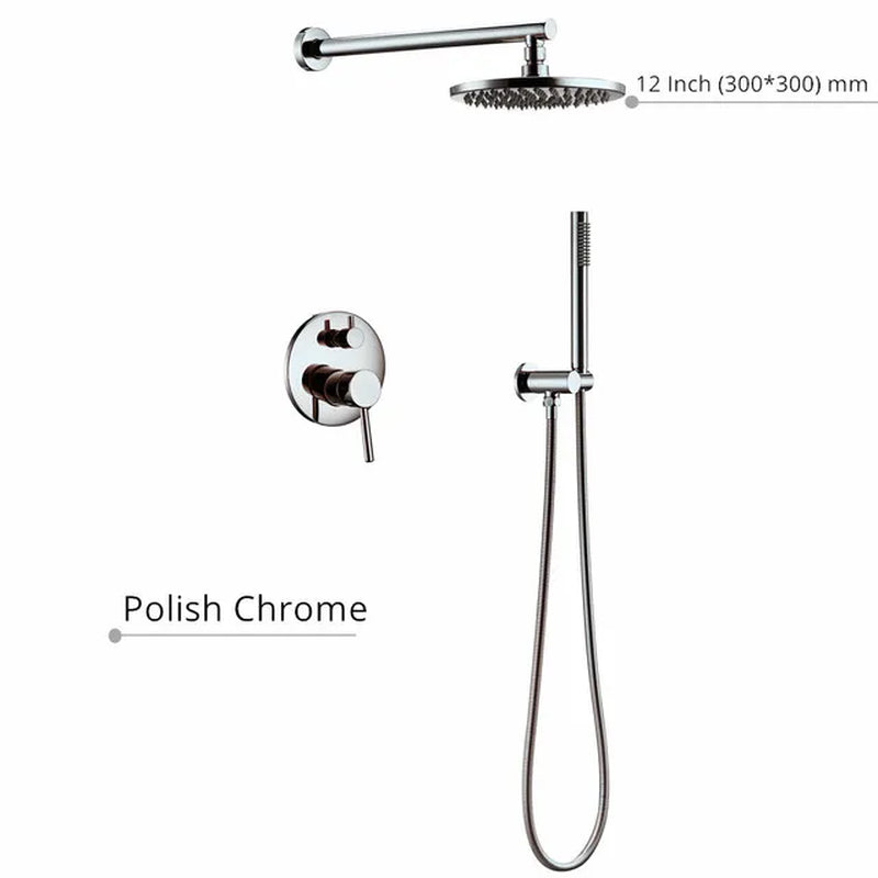 Black Shower System Set Bathroom Faucet Mixer Diverter Tap Brass Ceiling or Wall Arm Handheld Spray with 8-16" Rian Head