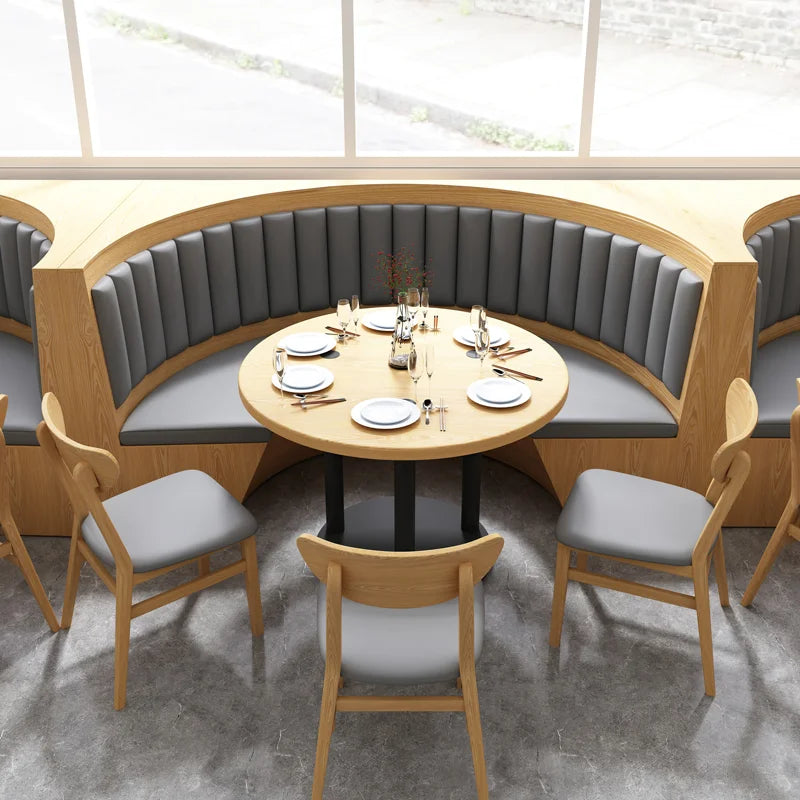 West Tea Restaurant Drink Hotel Semi-Circle Booth Sofa Custom Wine Sake Bar Coffee against the Wall Table and Chair Combination