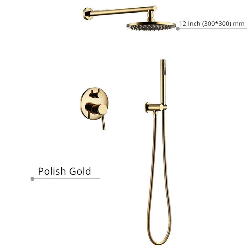 Black Shower System Set Bathroom Faucet Mixer Diverter Tap Brass Ceiling or Wall Arm Handheld Spray with 8-16" Rian Head