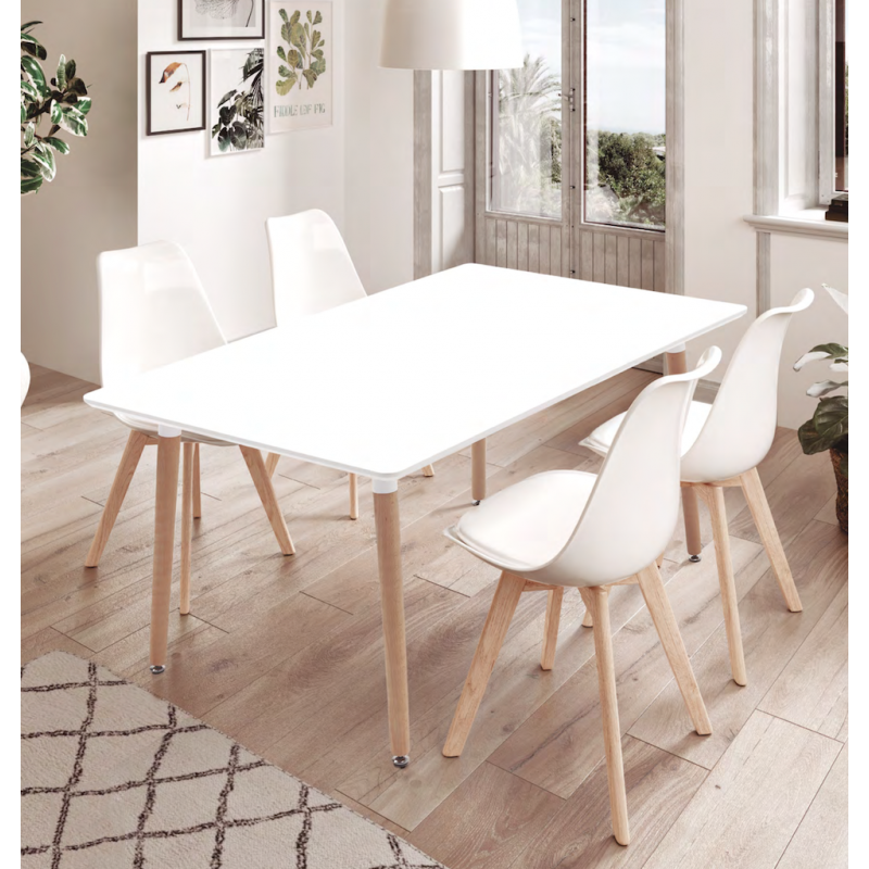CONJUNTO MESA DINAMARCA+4 SILLAS FINA